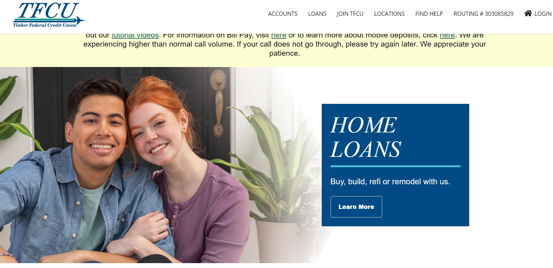 Tinker Federal Credit Union personal account applying for a loan and using the credit union’s