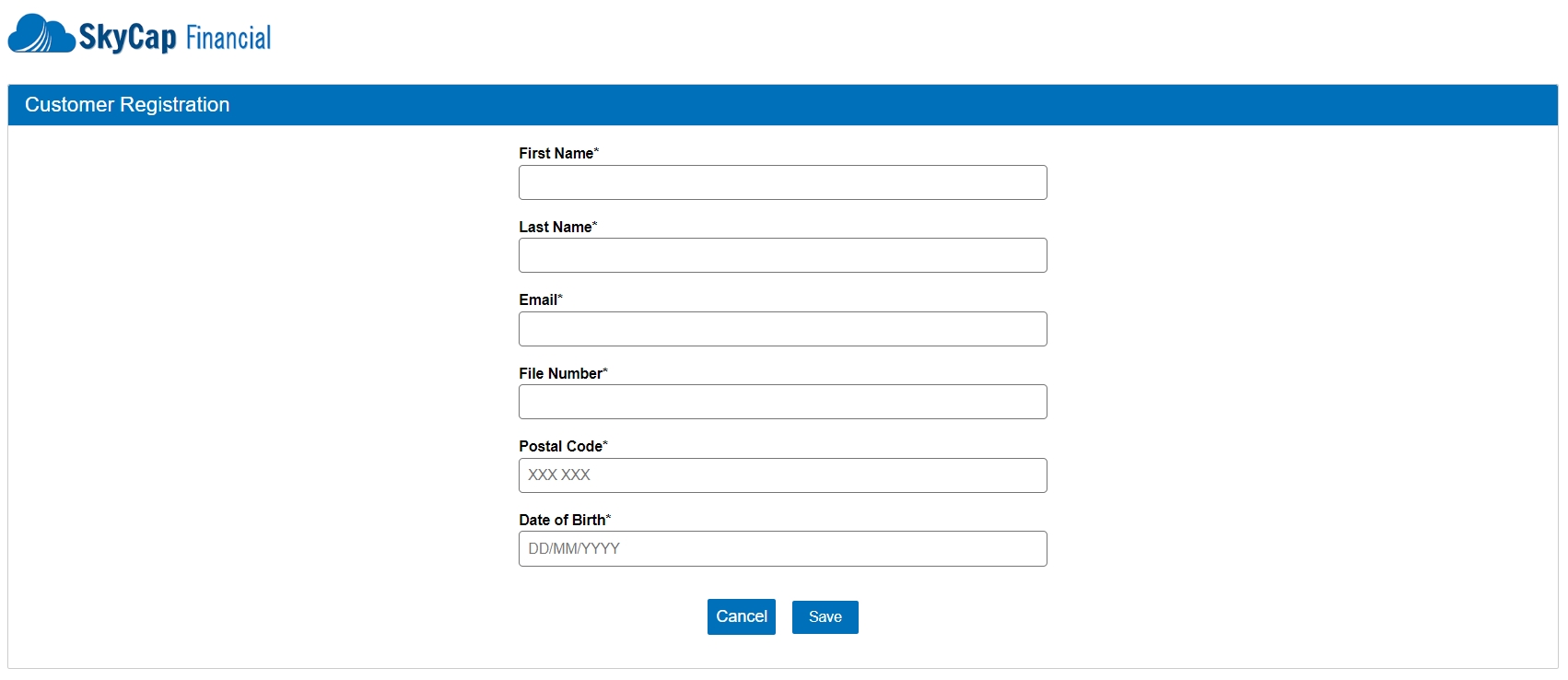 SkyCap Financial account