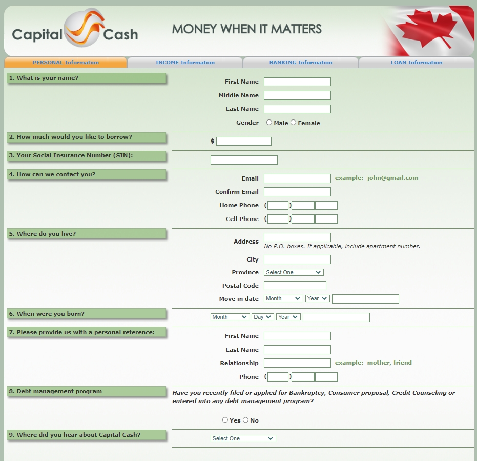 Capital Cash application