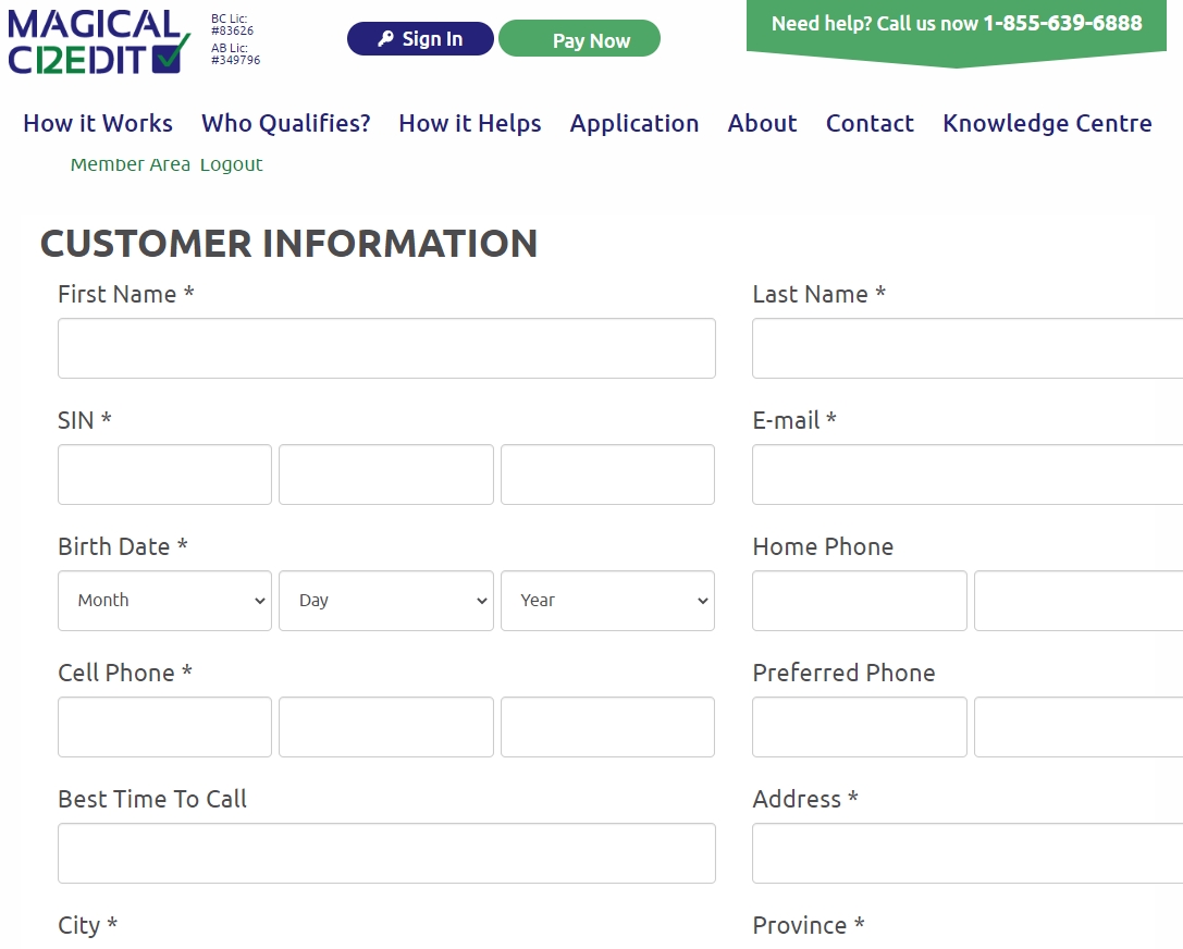Magical Credit application