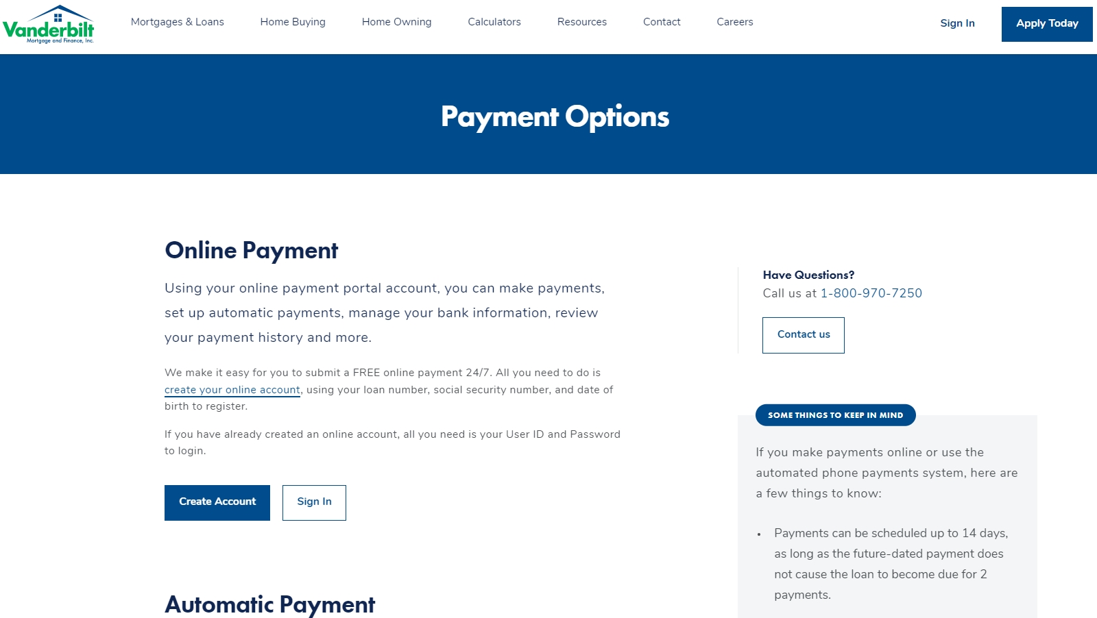 How to Payoff Vanderbilt Mortgage Mortgage Today by bank card, money