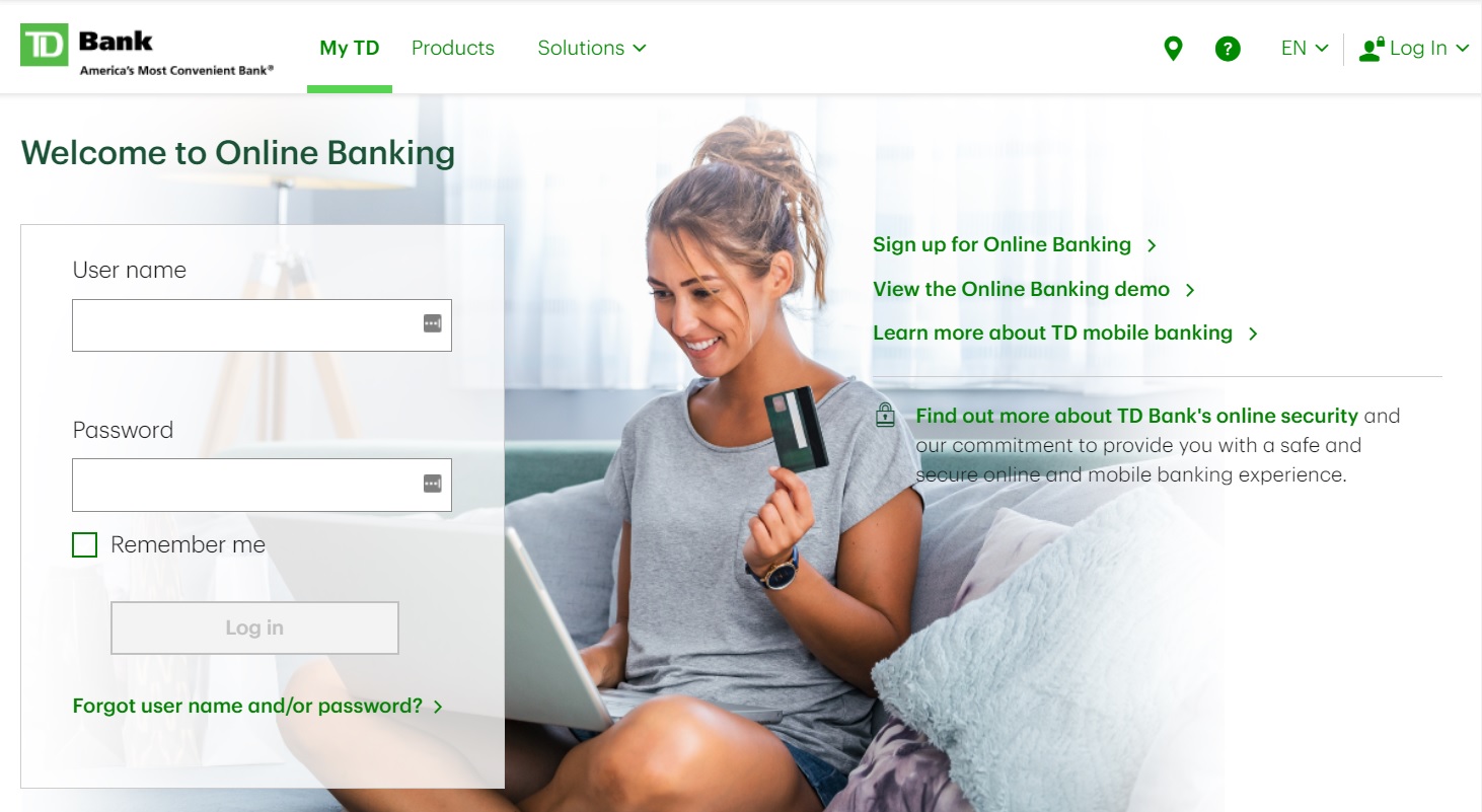 TD Bank personal account: applying for a loan and using the bank’s services