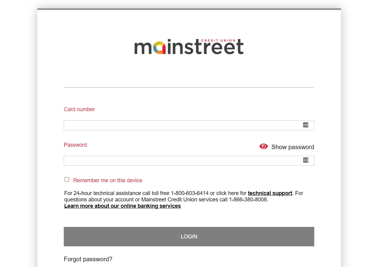Mainstreet Personal Account