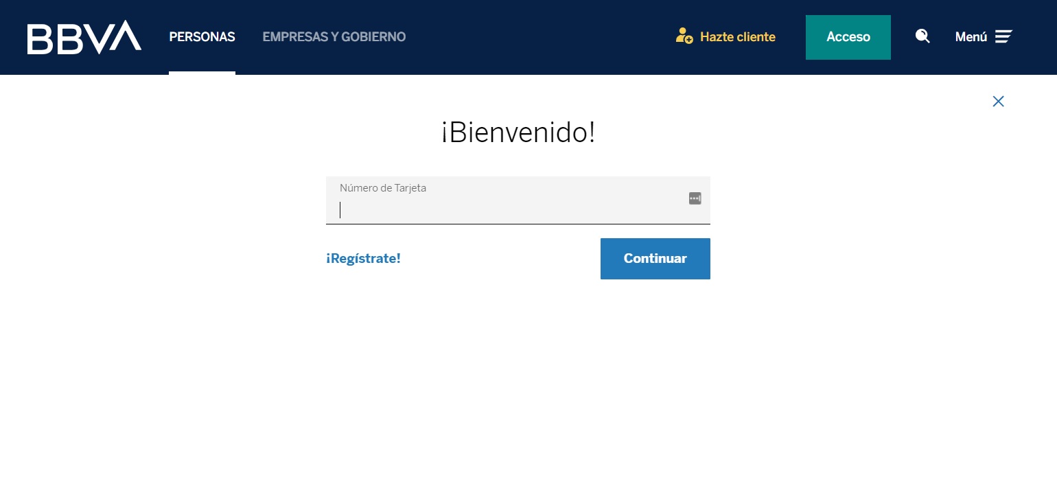 Área de cliente de BBVA