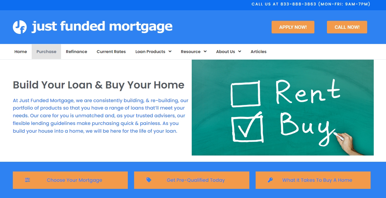 Just Funded Mortgage account