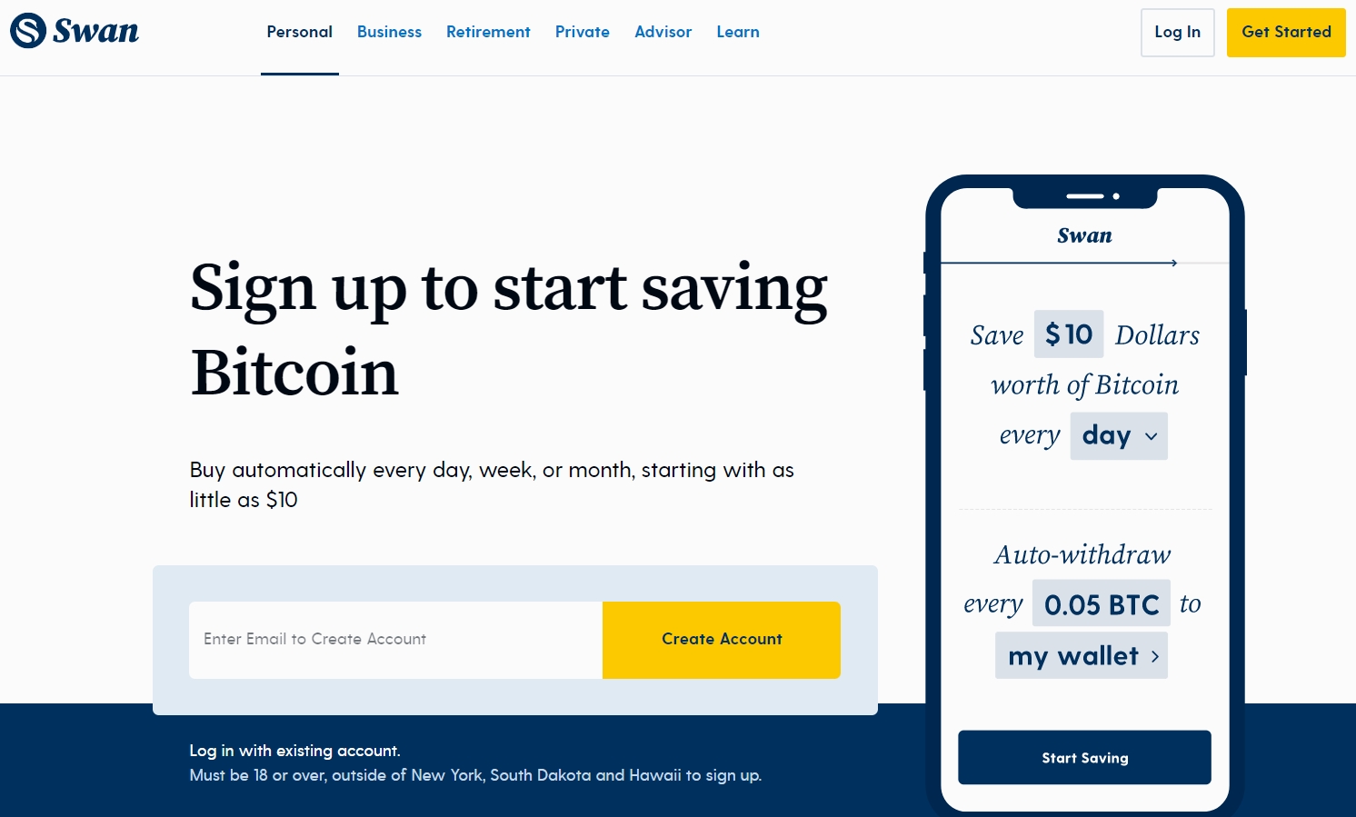 Swan Bitcoin application