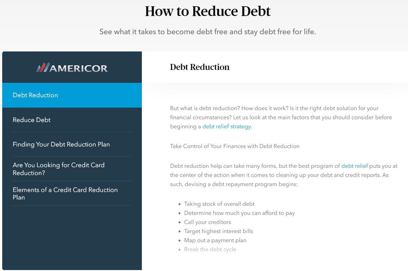 Americor repayment