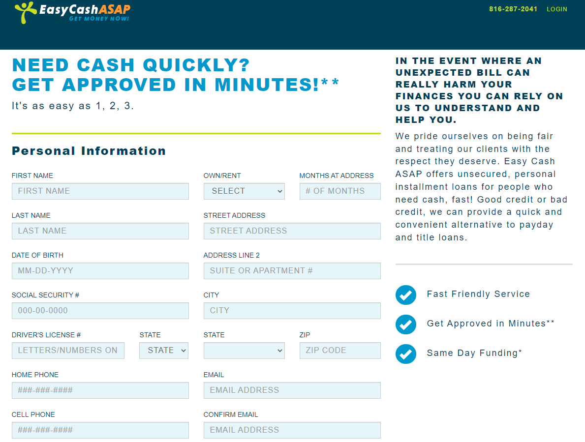 Easy Cash ASAP Account StepbyStep Registration, Apply for Loan