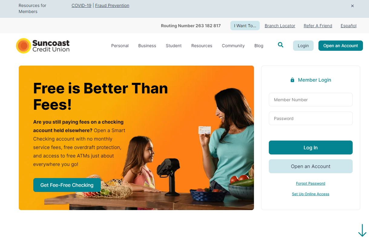 Suncoast Credit Union — details about credit union, customer reviews