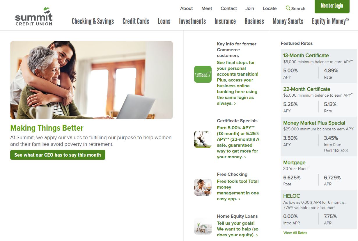 Summit Credit Union details about credit union customer reviews