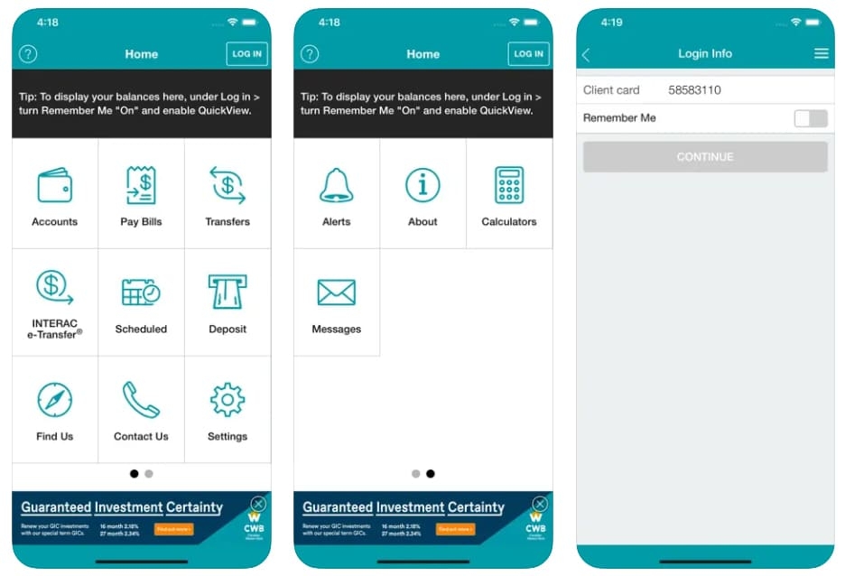 Canadian Western Bank mobile app