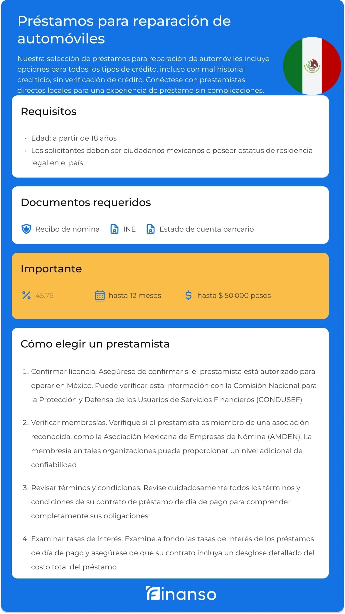 Préstamo para reparación de automóviles