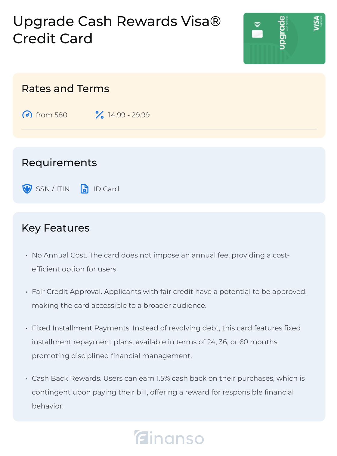 Upgrade Cash Rewards Visa Credit Card