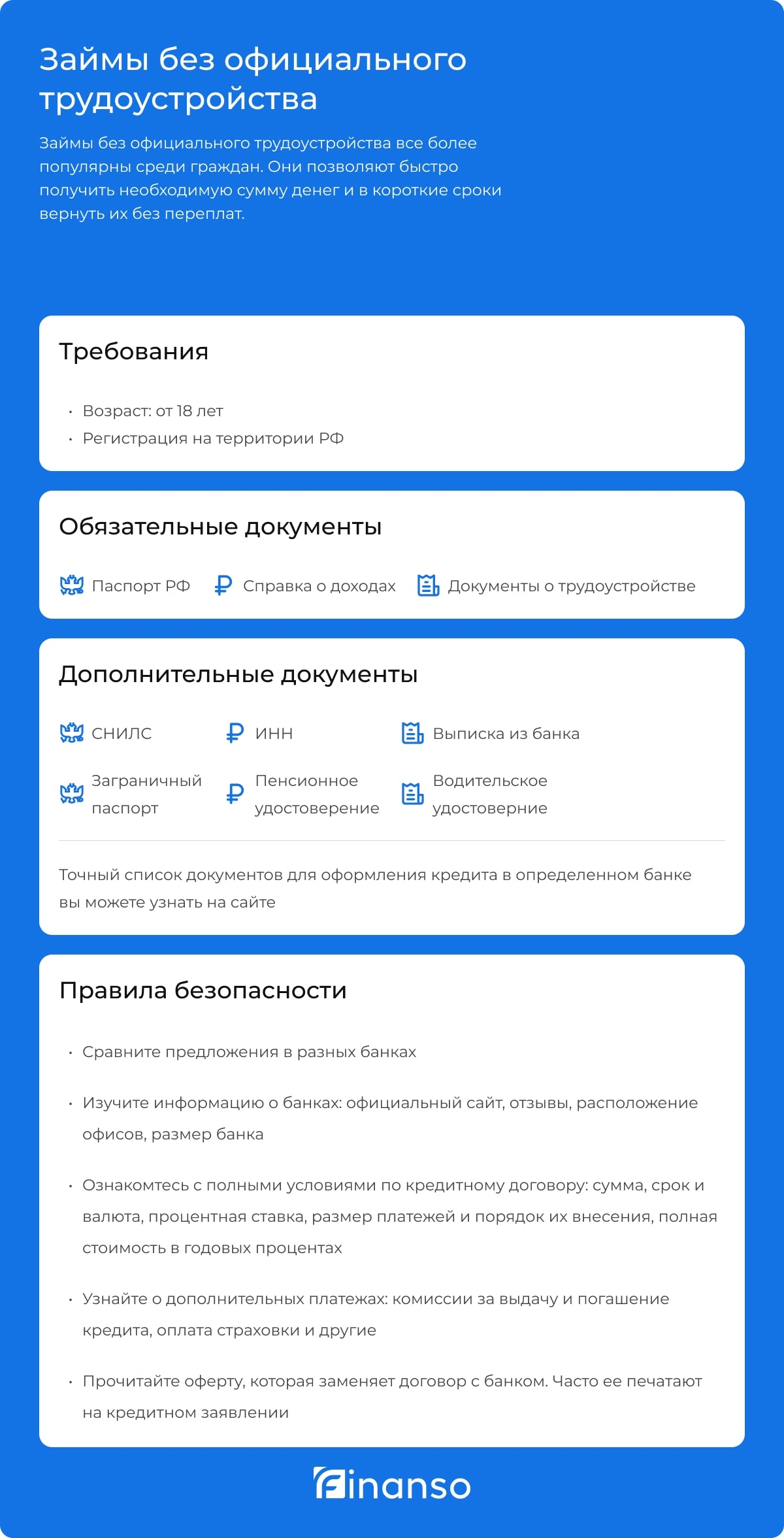 Займы без официального трудоустройства